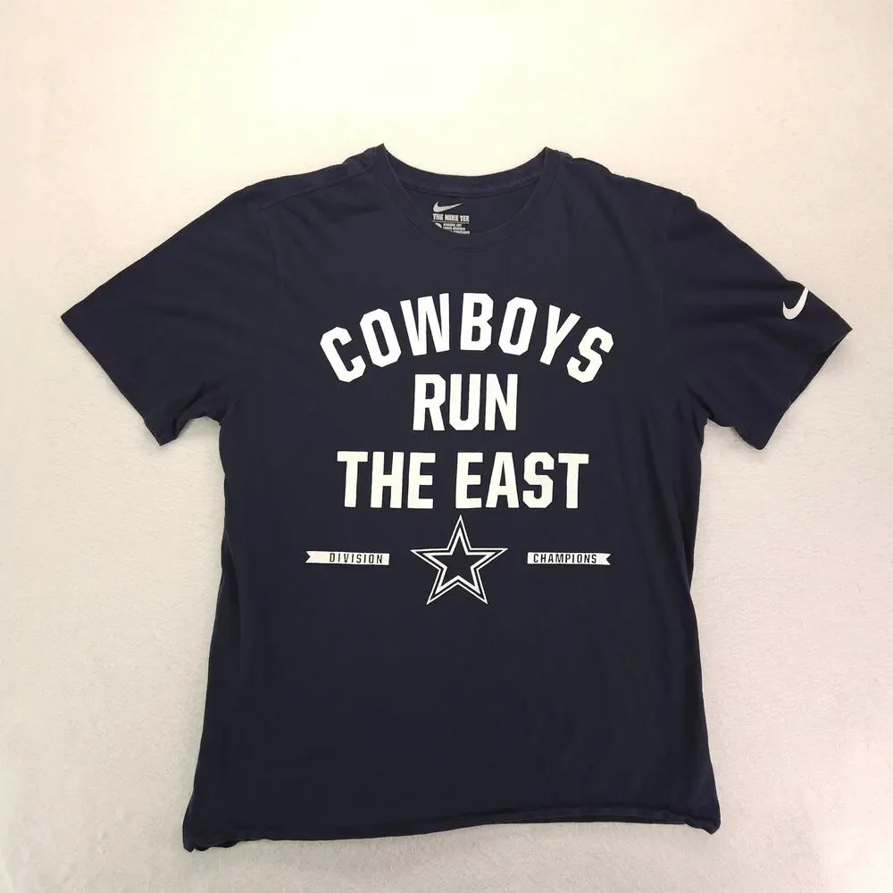 Nike Dallas Cowboys Short Sleeve Graphic Football T Shirt Mens Size L Blue